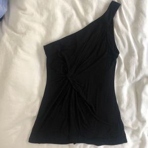 Velvet by graham Spence One shoulder black top